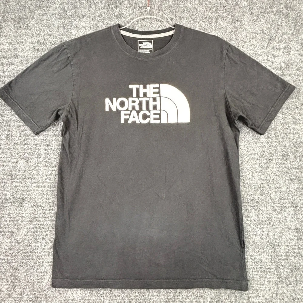 The North Face Mens Standard Fit Black Cotton Graphic Logo T-Shirt Size Small